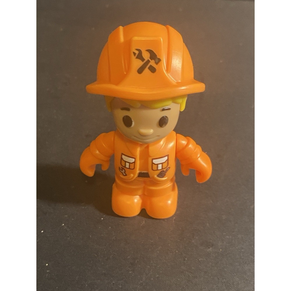 Construction Worker Handyman Pretend Play Replacement Man Figure Orange Hat